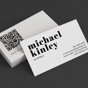 QR code modern minimalist professional freelancer Business Card