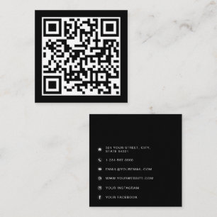 QR Code Modern Minimalist Square Business Card
