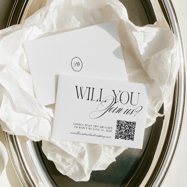 QR Code Modern Minimalist Wedding RSVP Card (QR Code Modern Minimalist Wedding RSVP Card)