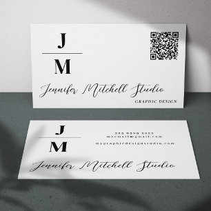 QR code modern monogram simple minimalist Business Card