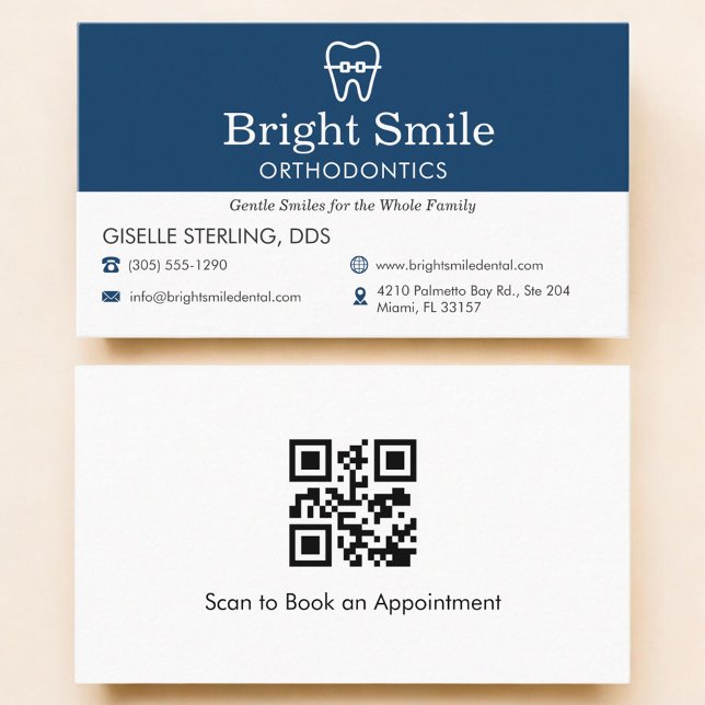 QR Code Modern Orthodontics Office Business Card (Creator Uploaded)