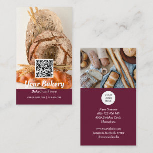QR code Modern photo bakery Business Card