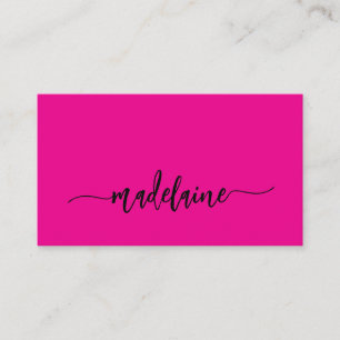 QR Code Modern Pink Black Elegant  Business Card