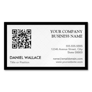 QR Code - Modern Professional Black White Magnetic Business Card