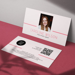 QR CODE modern professional minimalist logo photo Business Card