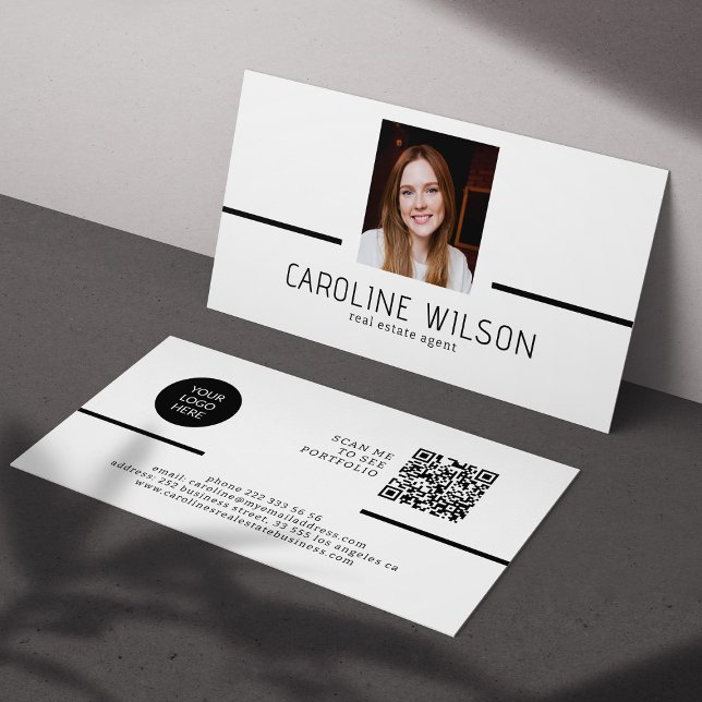 QR CODE modern professional minimalist logo photo Business Card (Creator Uploaded)