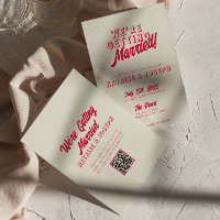 QR Code Modern Red Colourful Fun Whimsical Wedding