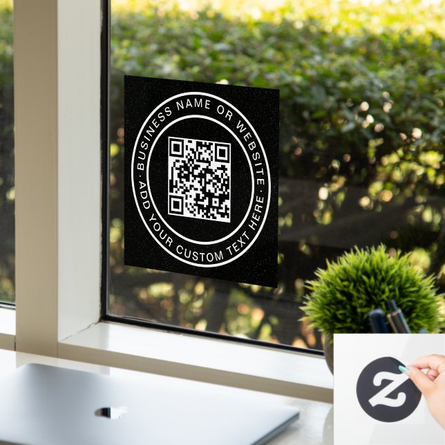 QR Code | Modern Stylish Scannable Window Cling (Office)