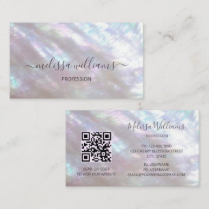 QR Code   Mother-of-pearl Shimmering Business Card
