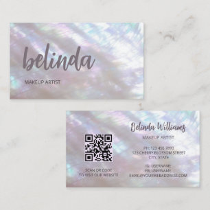 QR Code Mother-of-pearl Shimmering Business Card