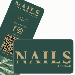 QR Code Nail Salon Nail Technician Branding Cool Business Card