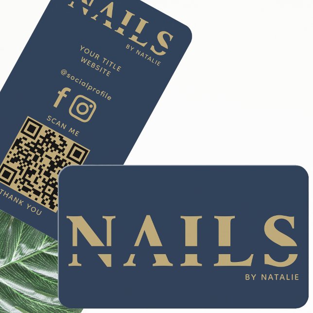 QR Code Nail Salon Nail Technician Branding Cool Business Card (Creator Uploaded)