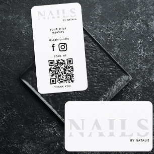QR Code Nail Salon Nail Technician Branding Cool Business Card