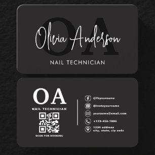 QR Code Nail Specialist Artist Business Card