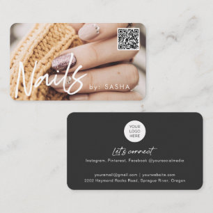 QR code nails photo business cards