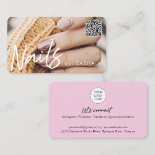 QR code nails photo business cards