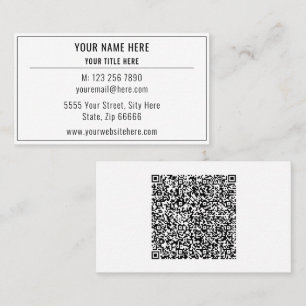 QR code Name Address Info Modern Business Card