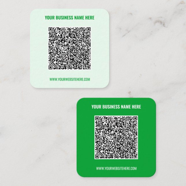 QR Code Name Website Business Card - Choose Colour (Front/Back)