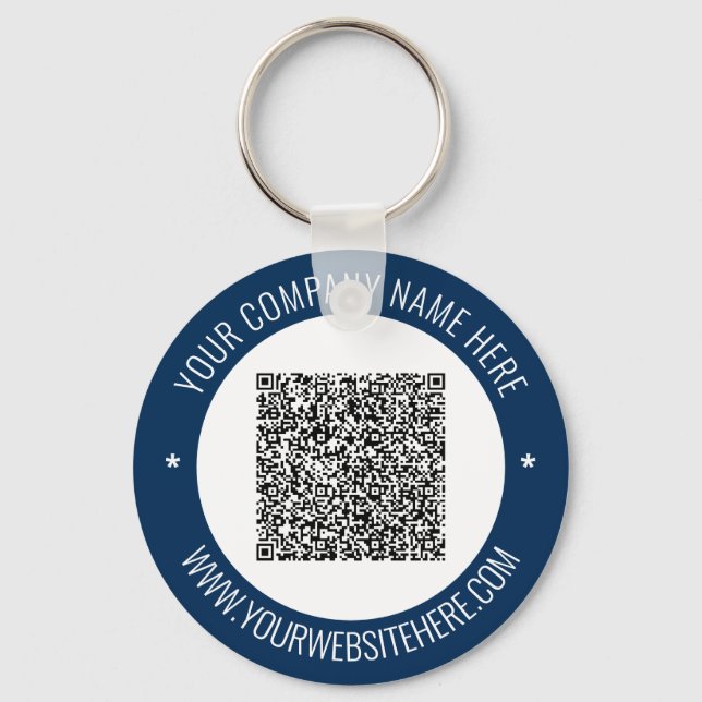 QR Code Name Website Colours Promotional Keychain (Front)