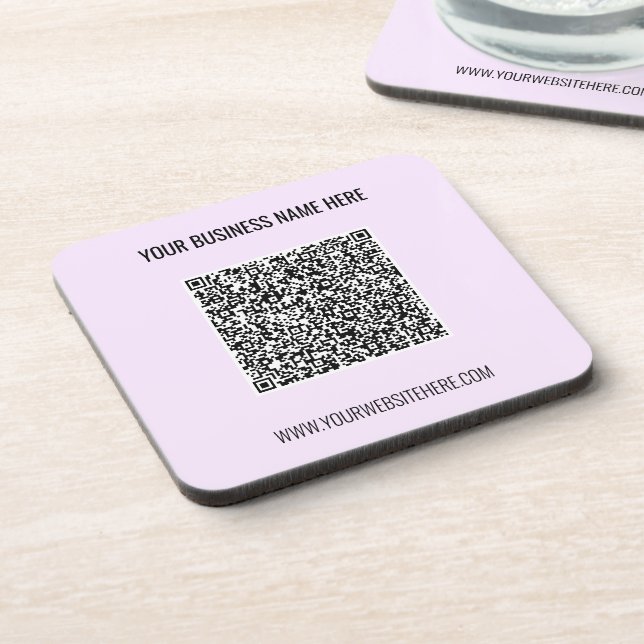 QR Code Name Website Promotional Beverage Coaster (Left Side)