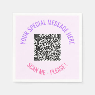 QR Code Napkins Custom Your Text and Colours