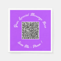 QR Code Napkins with Custom Text and Colours