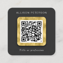 QR code networking simple modern gold Square Squar