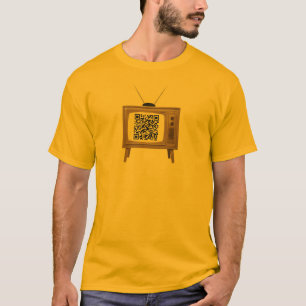 QR Code Old Fashioned TV T-Shirt Template