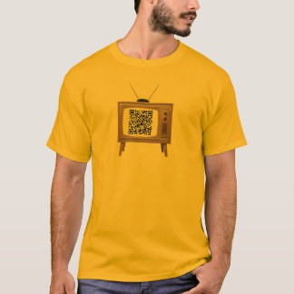 QR Code Old Fashioned TV T-Shirt Template