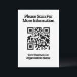 QR Code on a Card for Customer Information<br><div class="desc">QR codes on postcard sized cards to leave for customers or guests. Downloadable and printable.</div>