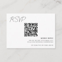 QR Code Online RSVP Card Wedding Insert