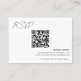 QR Code Online RSVP Card Wedding Insert
