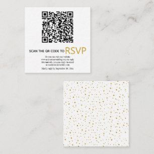 QR code online RSVP gold confetti wedding Enclosur Enclosure Card