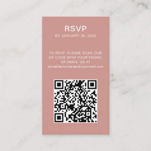 QR Code online RSVP minimalist photo Enclosure Card
