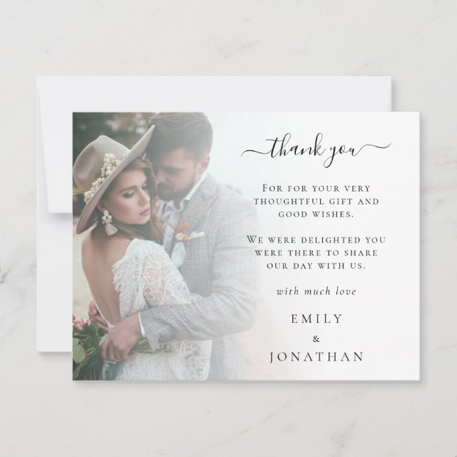 QR Code Online Wedding Photo Gallery Thank You  Card (Front)