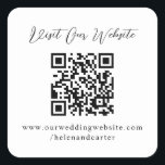 QR Code Online Wedding Website Square Sticker<br><div class="desc">Customise with your website right here on zazzle! Great for wedding website like online rsvp,  wedding details</div>