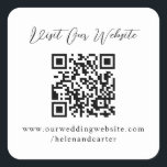QR Code Online Wedding Website Square Sticker<br><div class="desc">Customise with your website right here on zazzle! Great for wedding website like online rsvp,  wedding details</div>