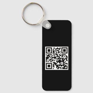 QR Code Only Metal Long Rectangle Keychain