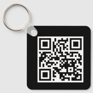 QR Code Only Metal Square Keychain