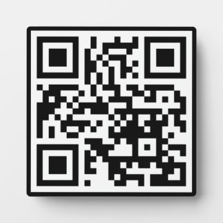 QR Code Only Square Tabletop Plaque with Easel