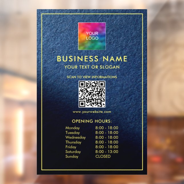 QR Code Opening Hours Custom Upload Your Logo (Sheet 2)