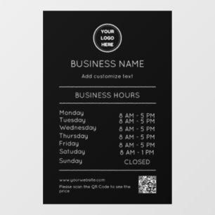 QR Code Opening Times Hours Business Logo Modern