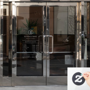 QR Code Opening Times Hours Business Logo Modern W