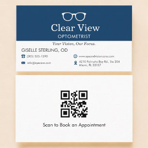 QR Code Optometrist Eye Doctor Office  Business Card