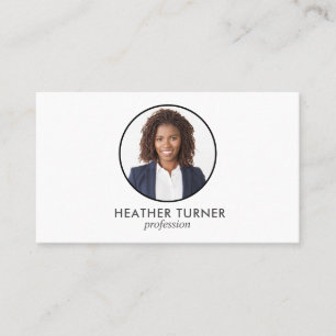 QR CODE or Logo Professional Headshot Photo White Business Card