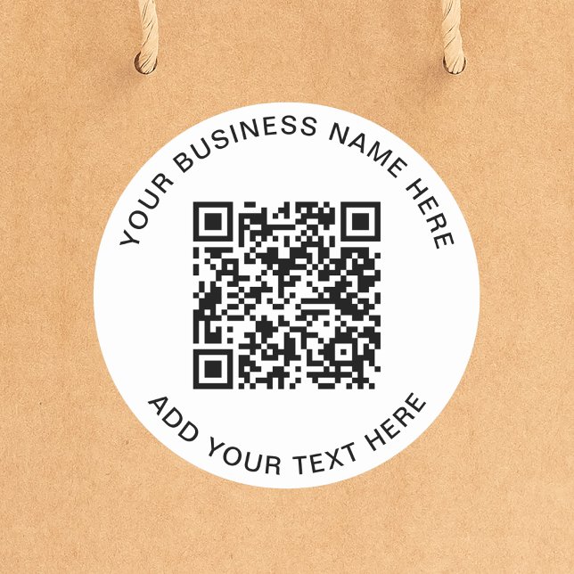 QR Code or Logo Promotional Classic Round Sticker (Creator Uploaded)