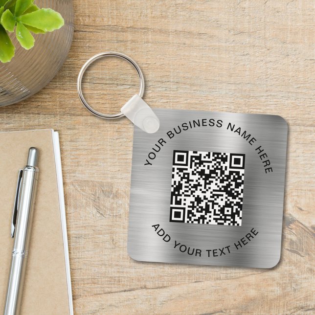 QR Code or Logo Promotional Silver Key Ring (Creator Uploaded)
