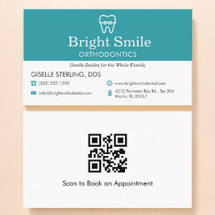 QR Code Orthodontist Office Business Card