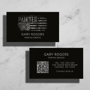 QR Code Painter American Flag Business Card