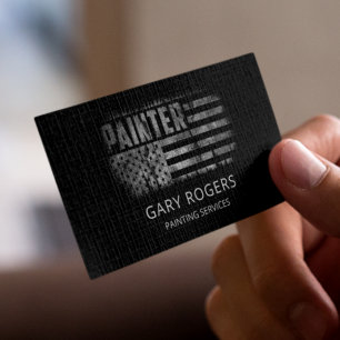 QR Code Painter American Flag Business Card